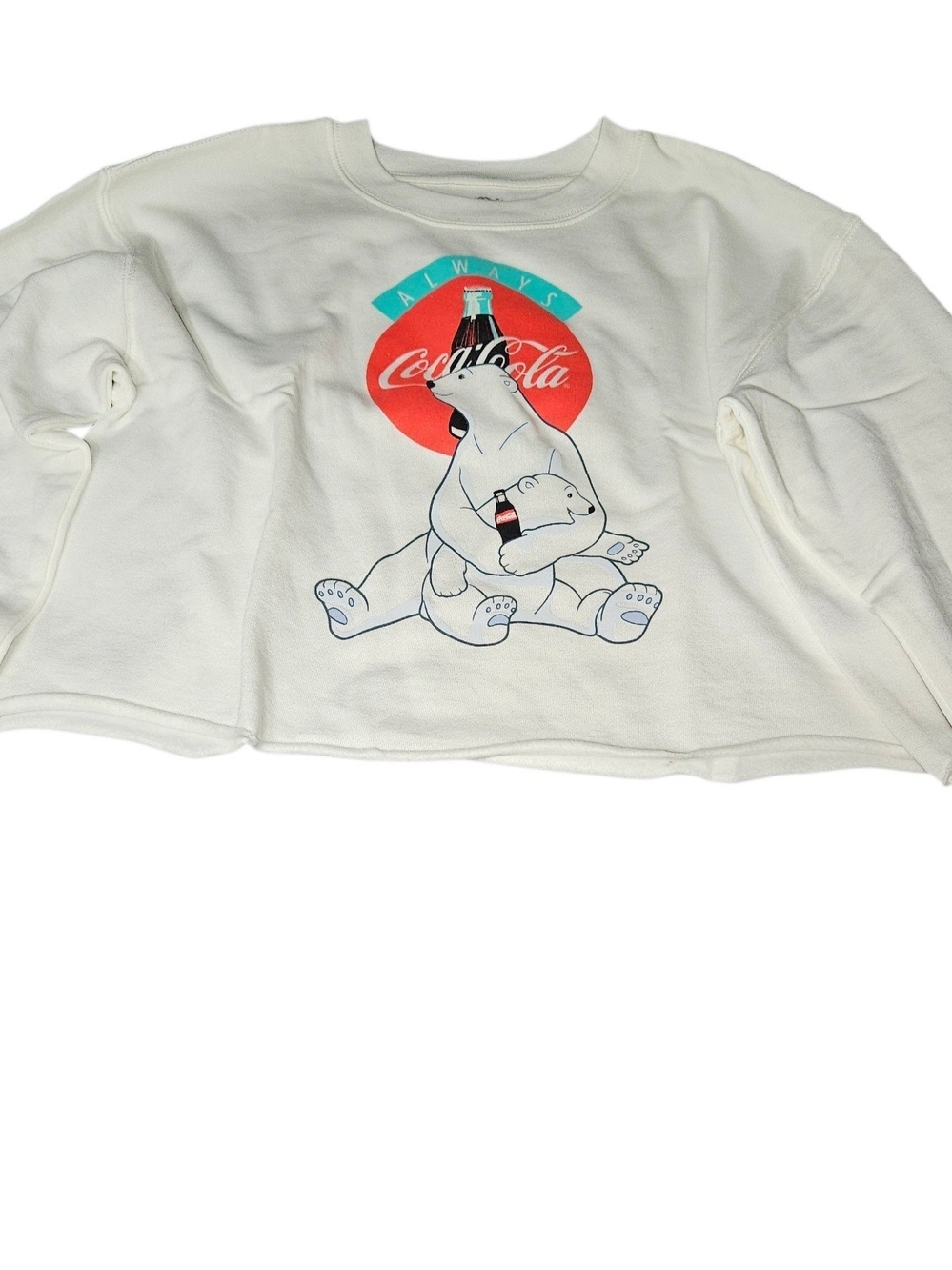 Coca Cola Kids Cream Polar Bear & Bottle Graphic Sweatshirt